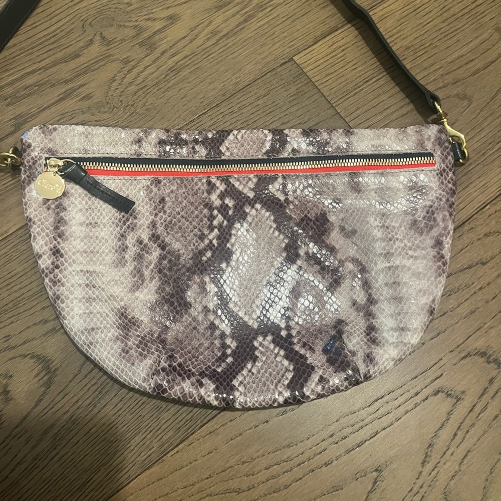Clare V Grande Fanny leather crossbody belt snakeskin bag NWOT - Picture 9 of 11